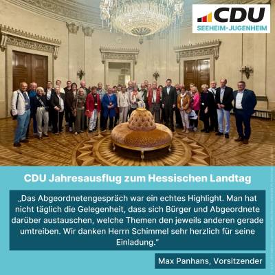 Das positive Feedback der Teilnehmer ermuntert die CDU im nchsten Jahr wieder einen Ausflug anzubieten.