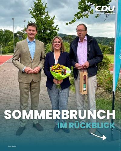 Der Sommerbrunch beim TV-Heim fand wieder guten Zuspruch und die Ehrung von Klaus Bathe f�r seine langj�hrige T�tigkeit in der Gemeindevertretung durch Ina D�rr, MdL und Max Panhans konnte hier gut nachgeholt werden.