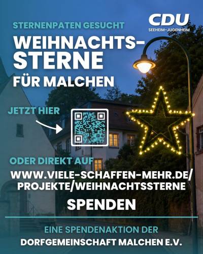 Wir unterst�tzen auch die Weihnachtssterneaktion f�r Malchen.