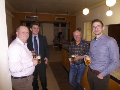 Die gute Stimmung hielt bis zum Schlu, vlnr: Hannjo Nawrath, Lukas Panhans, Dieter Lang, David Grimme