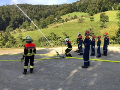 Hier der nchste bungsabschnitt mit groer Wasserwurfweite.